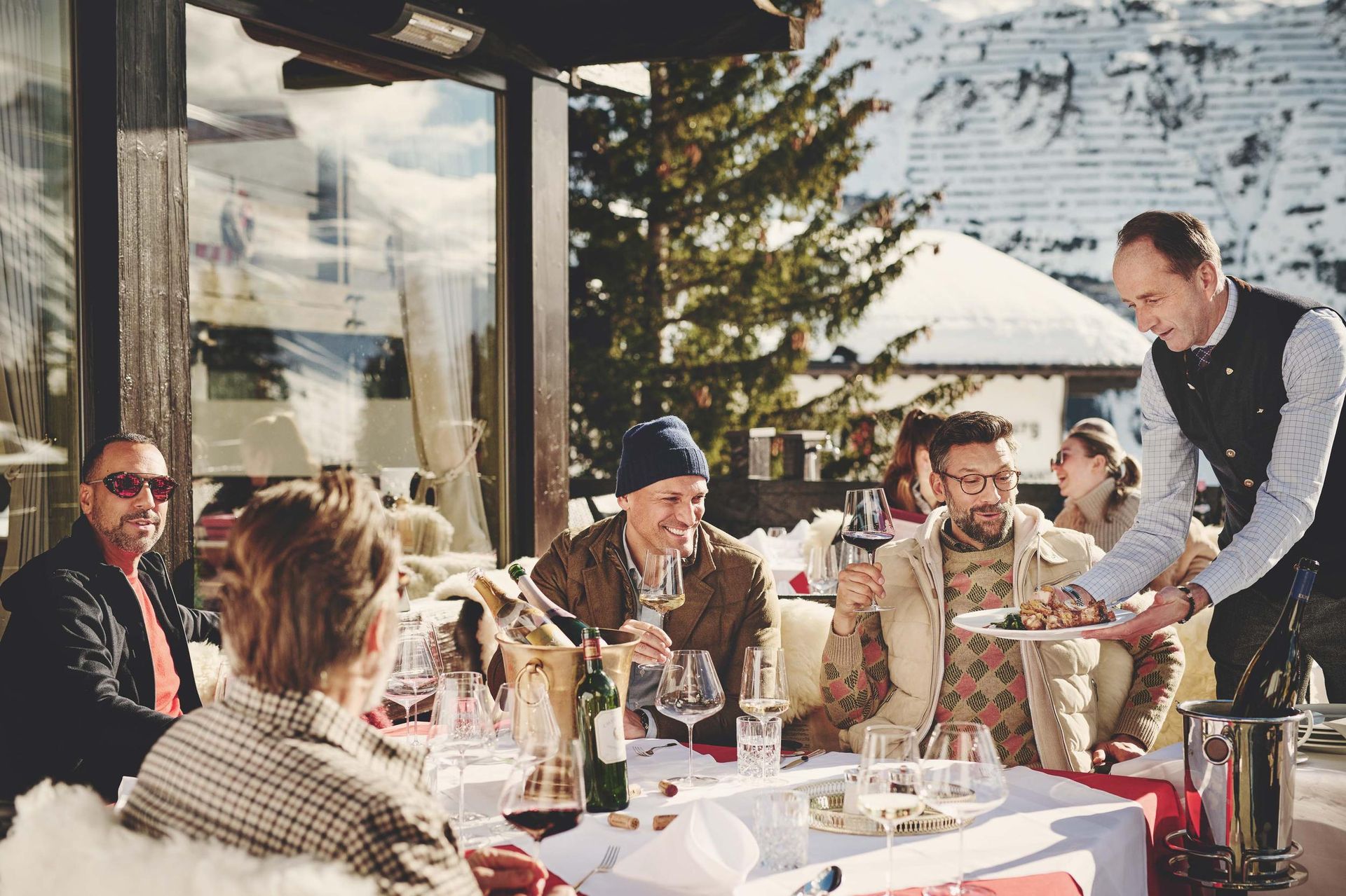 Burg Hotel people enjoying lunch on sun terrace