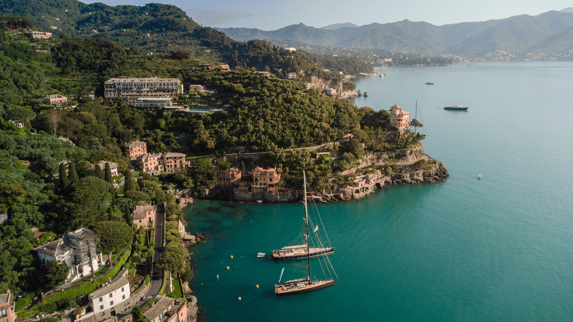 Bay of Portofino with Splendido. Full bleed