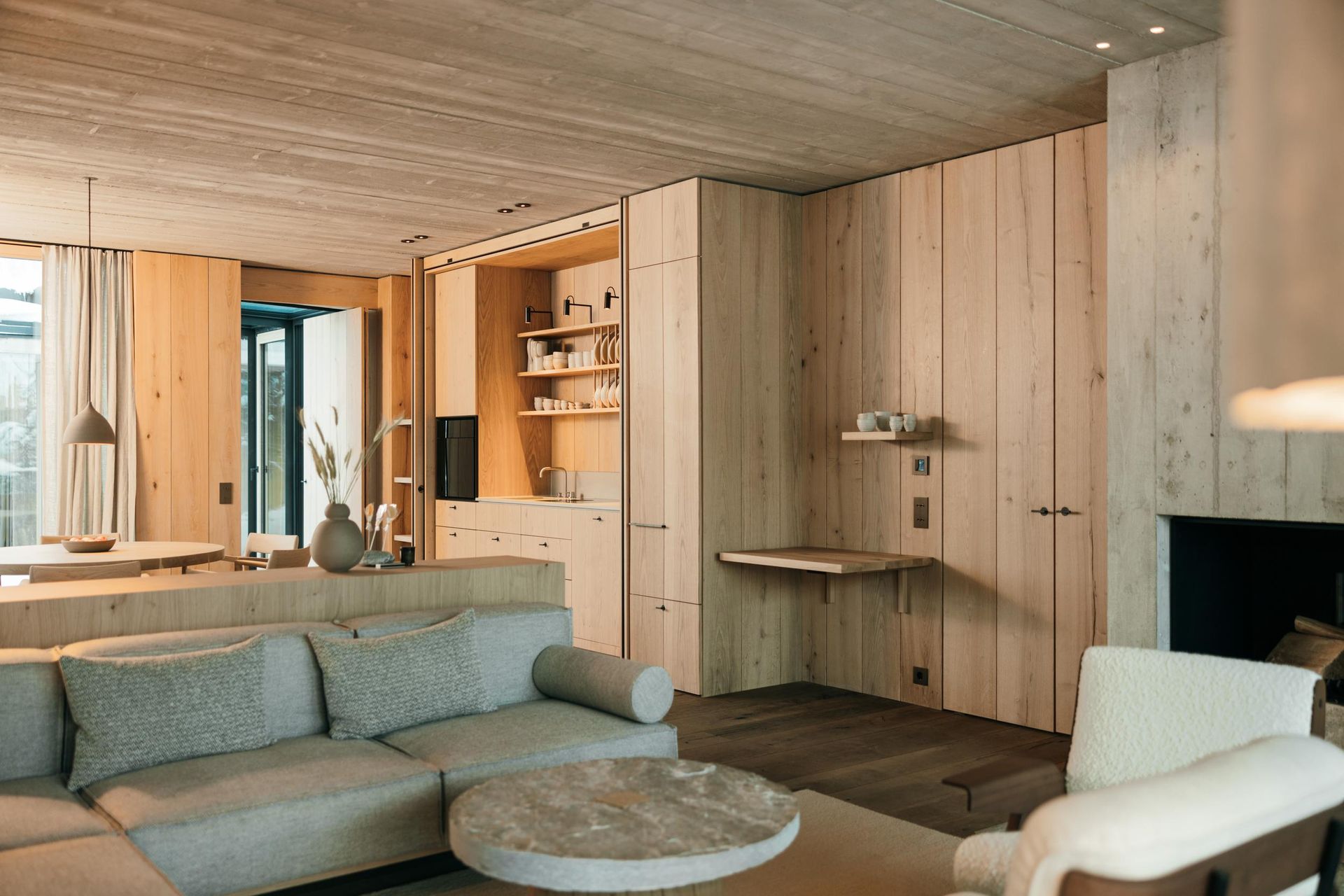 Wiesergut_Mountain Escape Living Room with kitchen