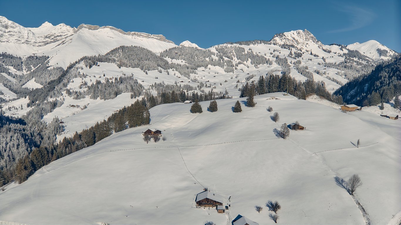 84 Club Chalet Drone overlooking Fribourg Nov 30 2023