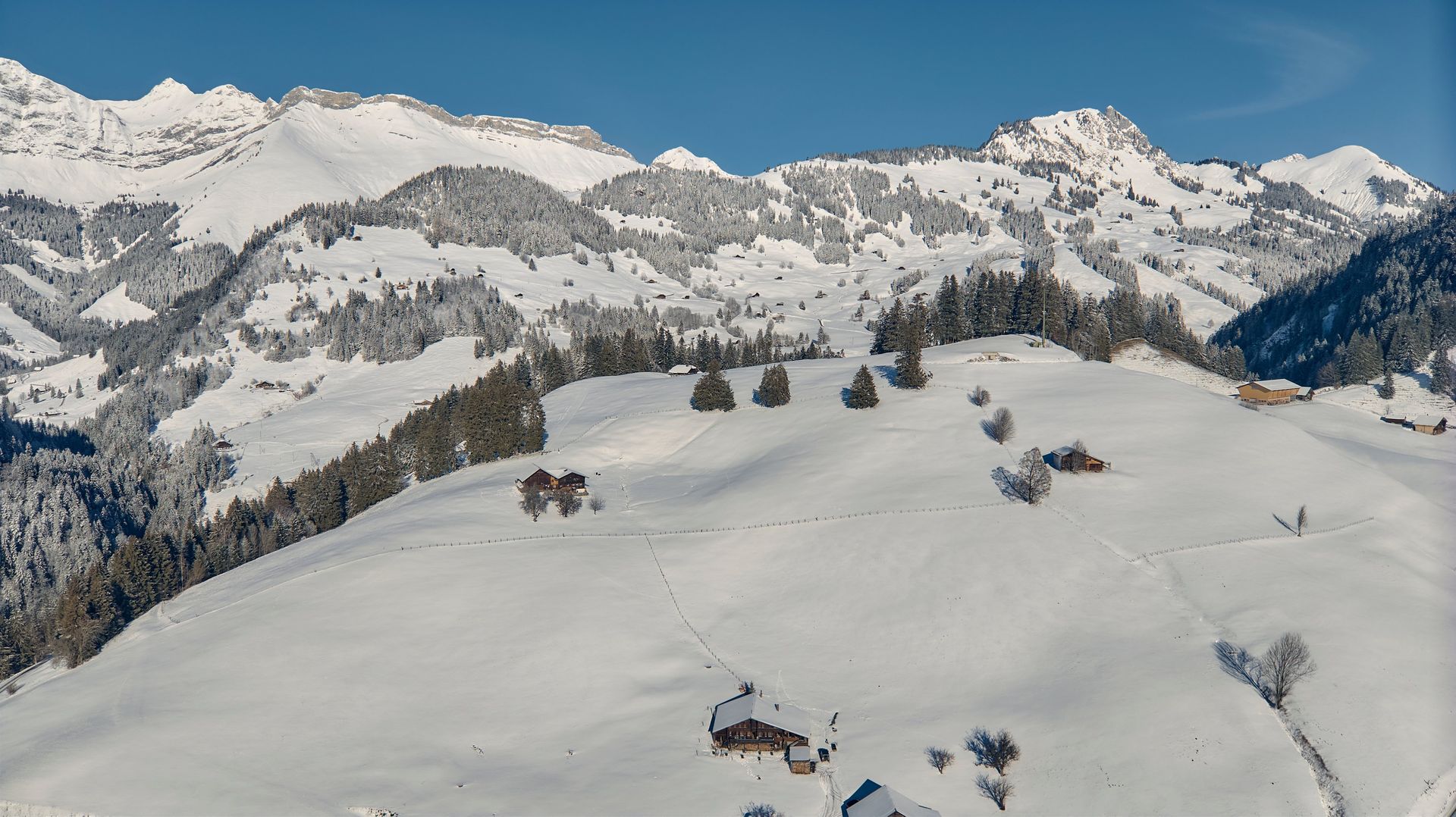 84 Club Chalet Drone overlooking Fribourg Nov 30 2023