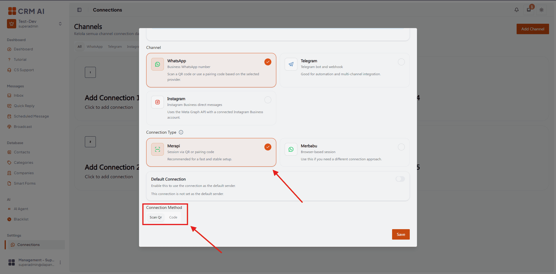whatsapp-provider-selection