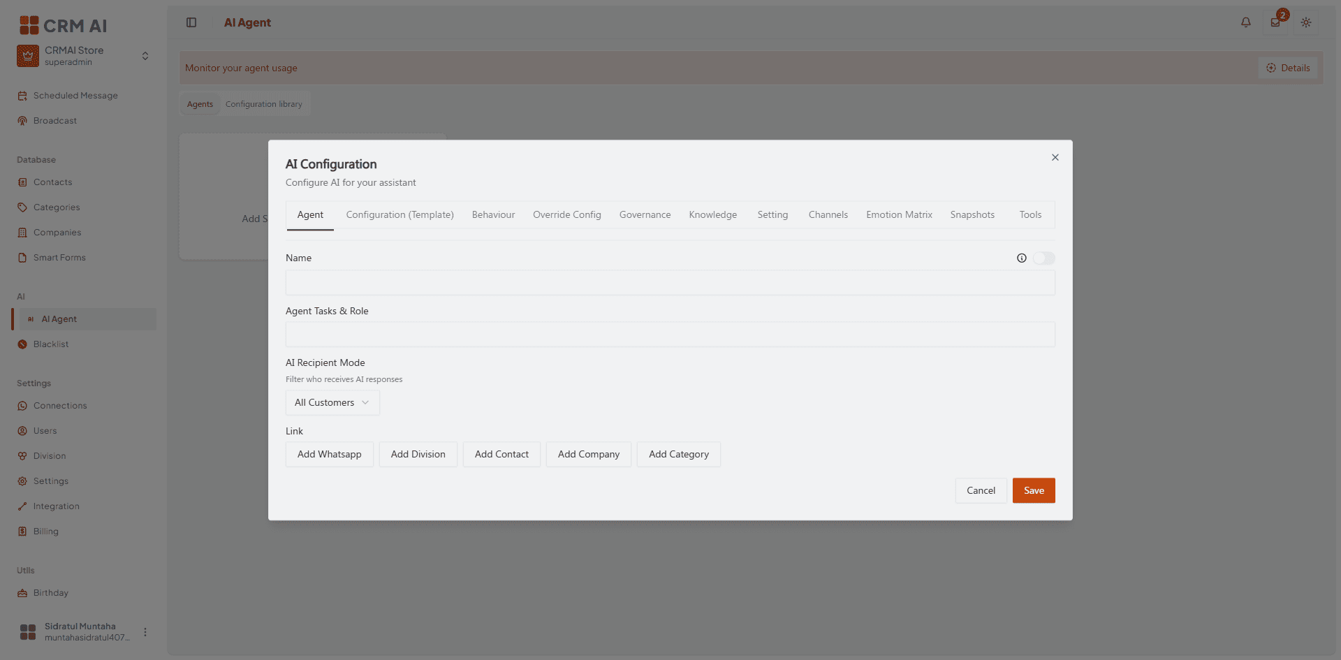 ai-agent-configuration-tabs