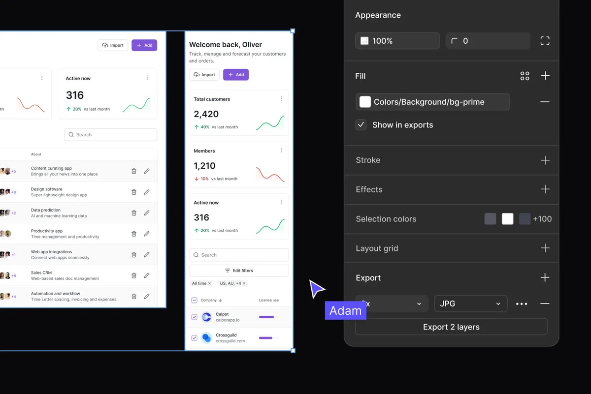 Designer designing UI in Figma