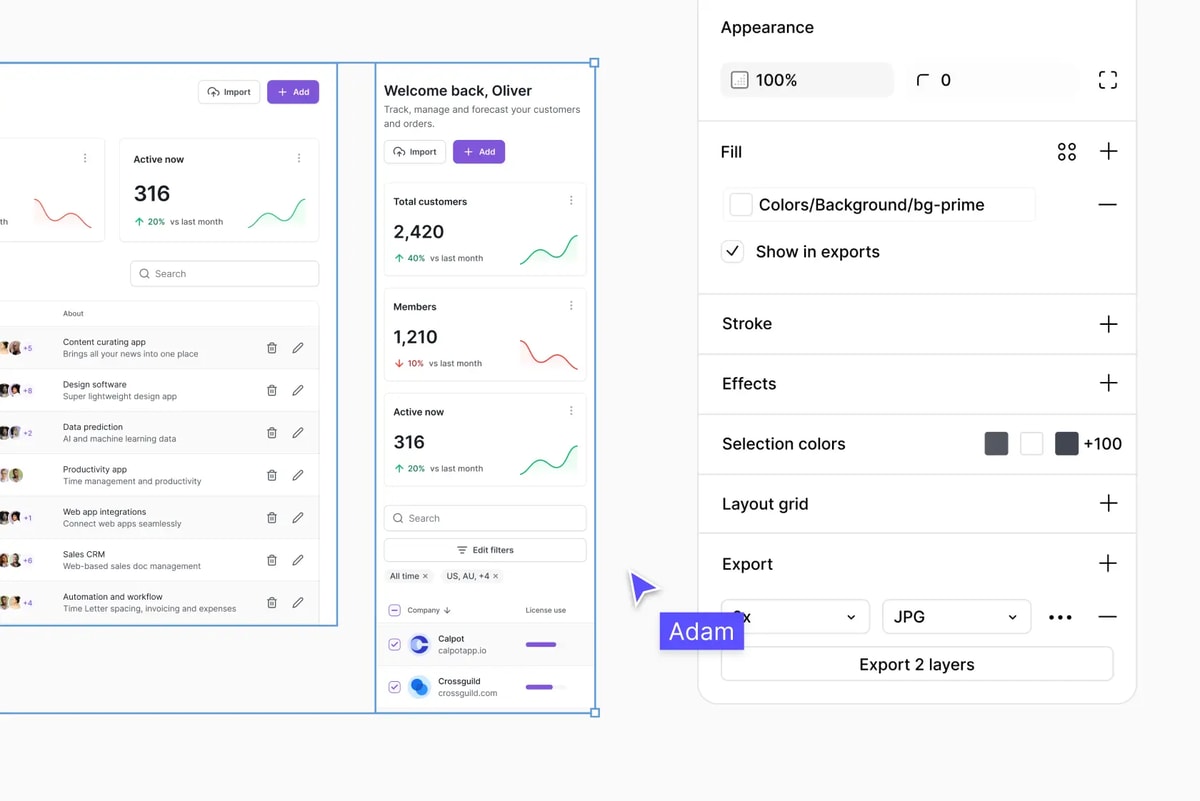 Designer designing UI in Figma