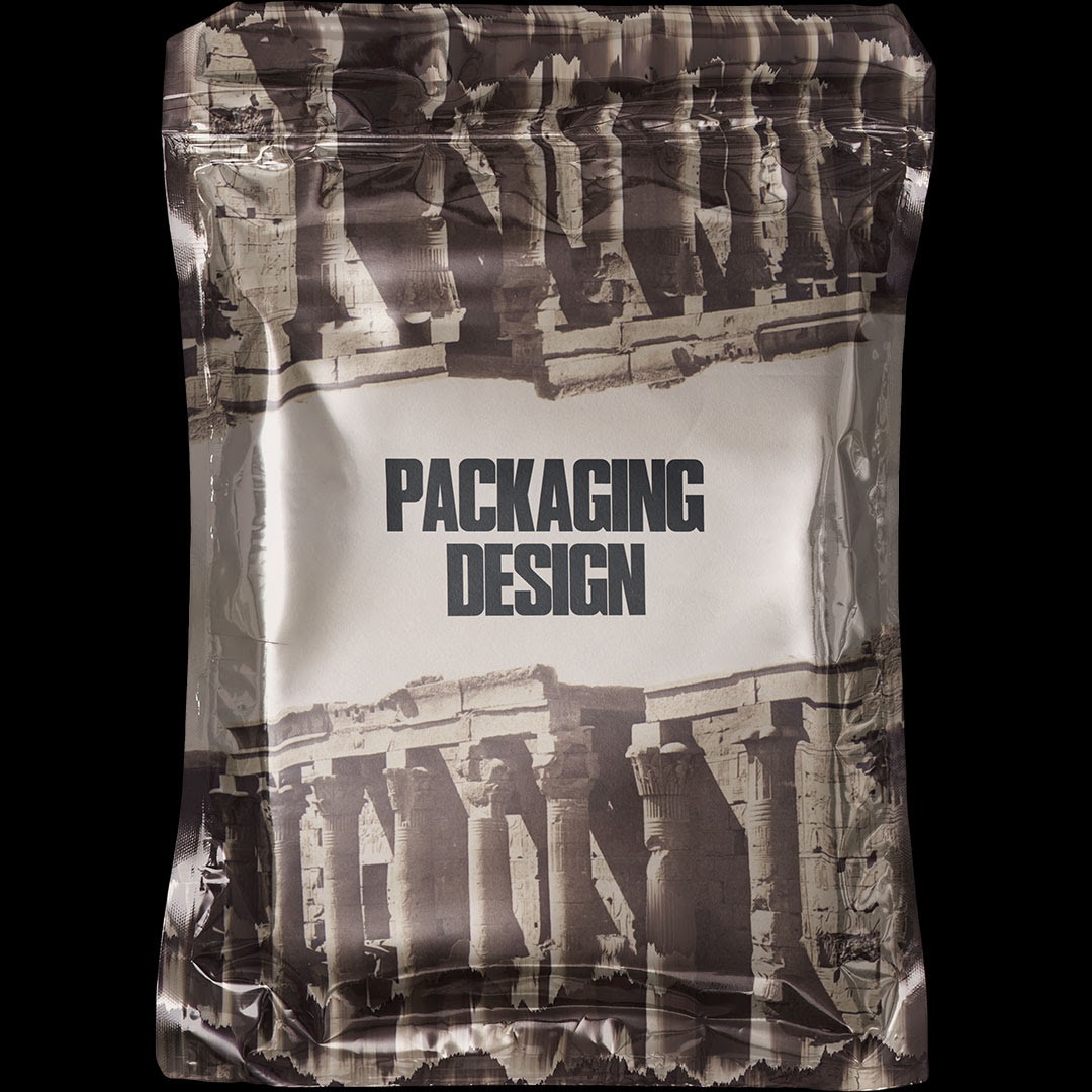 A package of packaging design on a black background