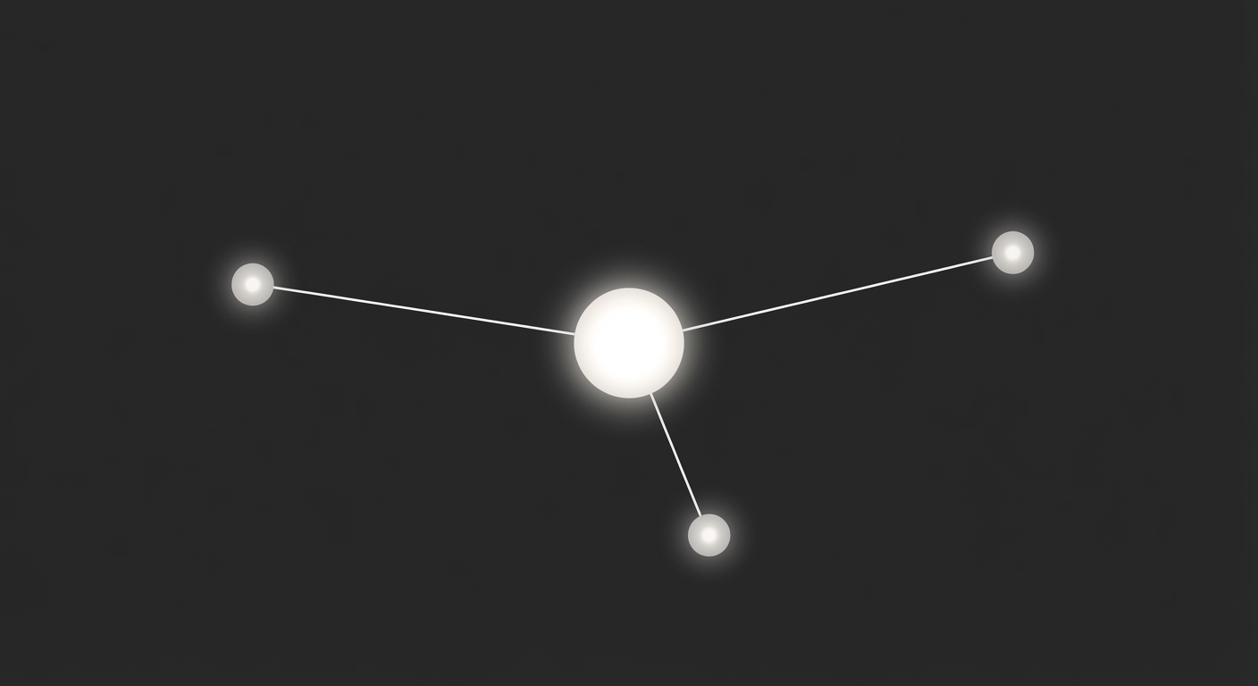Minimalist node diagram representing an efficient AI workflow architecture.